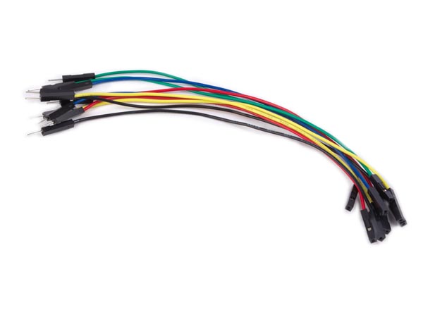 Jeu de câbles de raccordement 1 broche mâle/femelle - 15 cm (lot de 10)