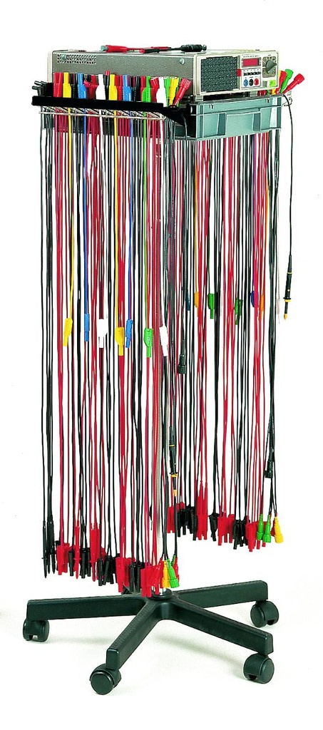 Support pour cordons à roulettes avec bac