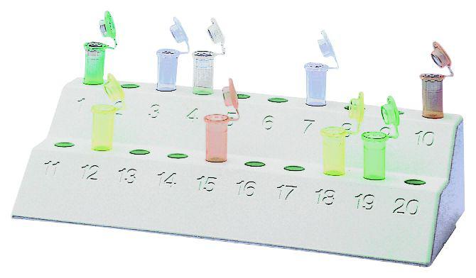 Portoir en polypropylène pour 20 microtubes