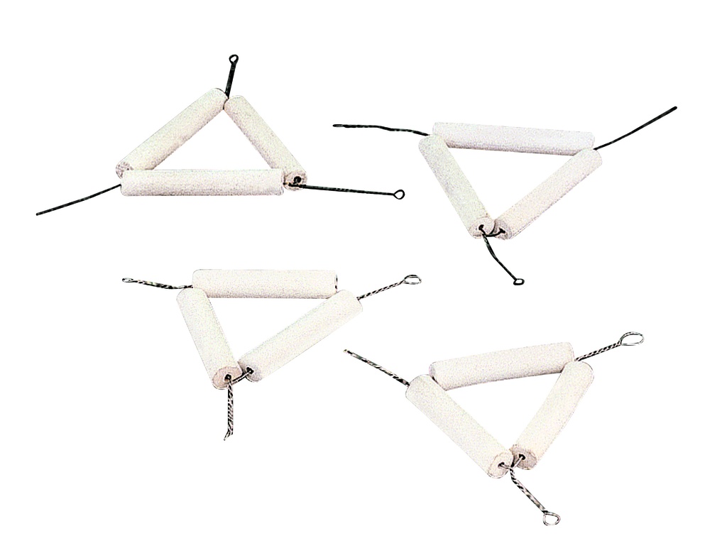 Triangle de positionnement en acier zingué et tubes en céramique 60 mm