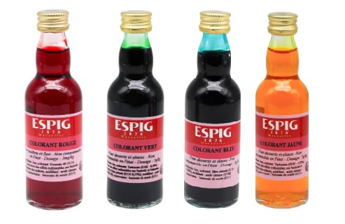 Colorants alimentaires ESPIG (lot de 4x50 mL) 