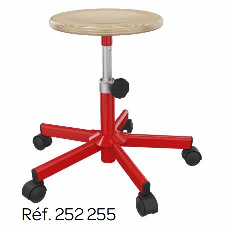 Tabouret à roulettes hauteur réglable 400-530 mm