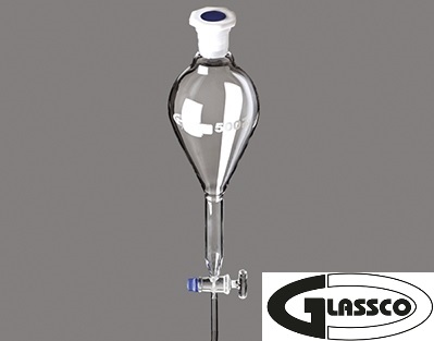 Ampoule à décanter avec robinet en verre et bouchon en plastique - type Gilson - GLASSCO®