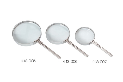 Loupe à main avec manche métallique