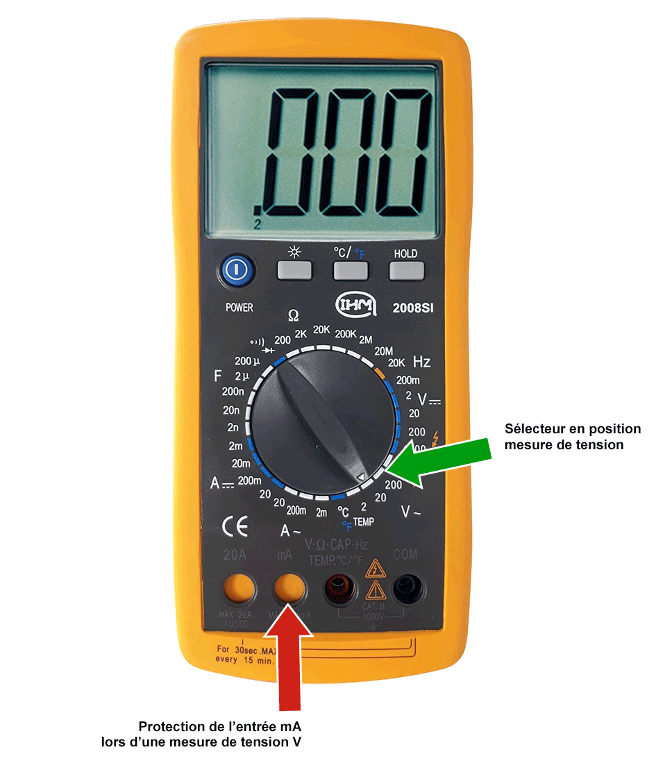 Multimètre-Thermomètre affichage géant