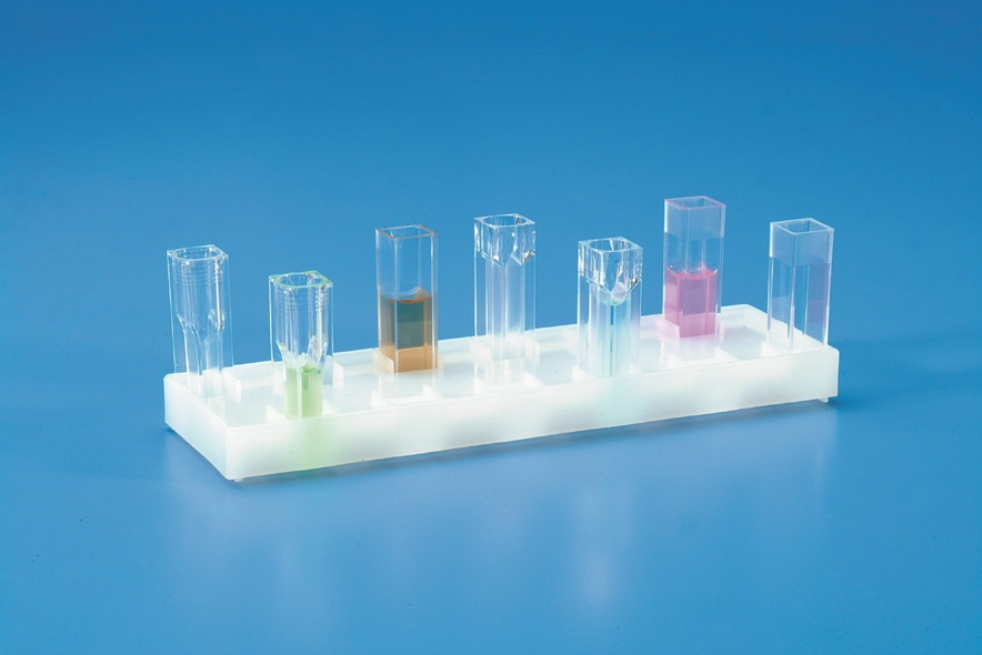 Portoir en polyéthylène pour cuves de spectrophotomètre