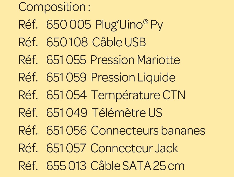 Pack Plug'Uino® Py - Microcontrôleur et capteurs 2nde 1ere Tale