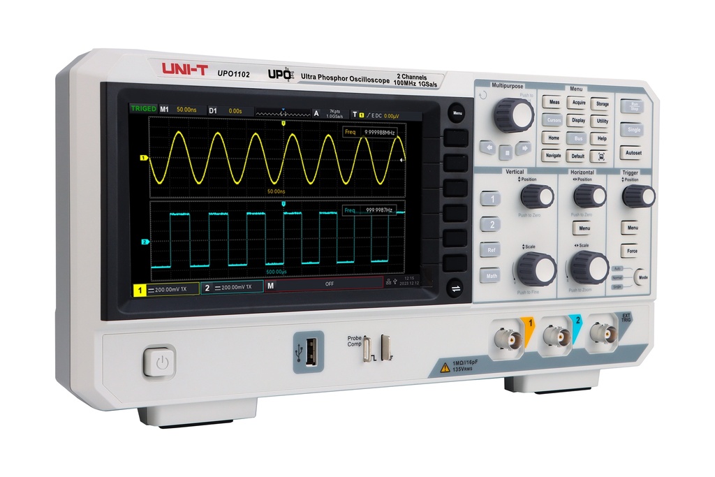 Oscilloscope numérique compact 2 voies 100 MHz - Uni-T - UPO1102