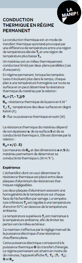 Appareil banc de mesure de la résistance thermique