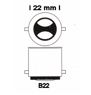 Ampoule tungstène - culot baïonnette B22 - 12 V 