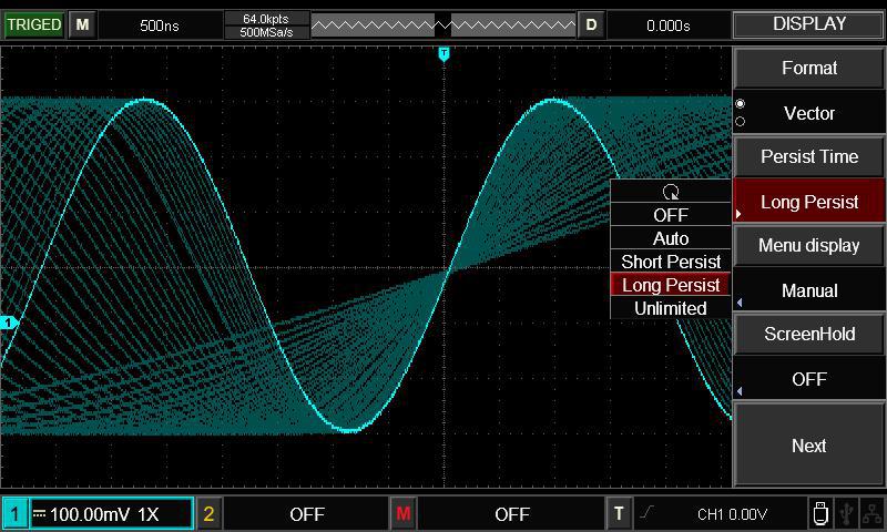 Oscilloscope numérique compact 2 voies 50 MHz - 2052CL+Uni-T remanence