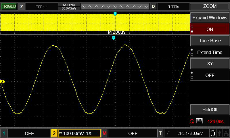 Oscilloscope numérique compact 2 voies 50 MHz - 2052CL+Uni-T zoom