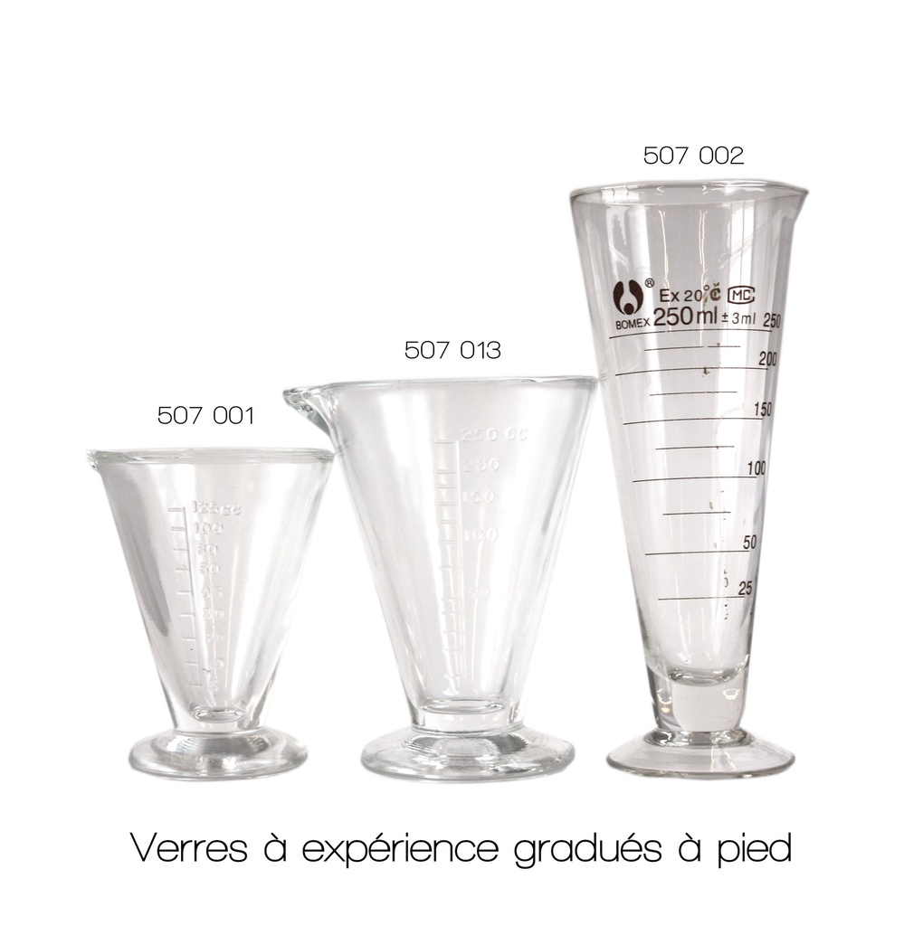 Verre à expérience gradué à pied