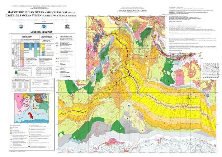 Carte structurale de l'Océan Indien