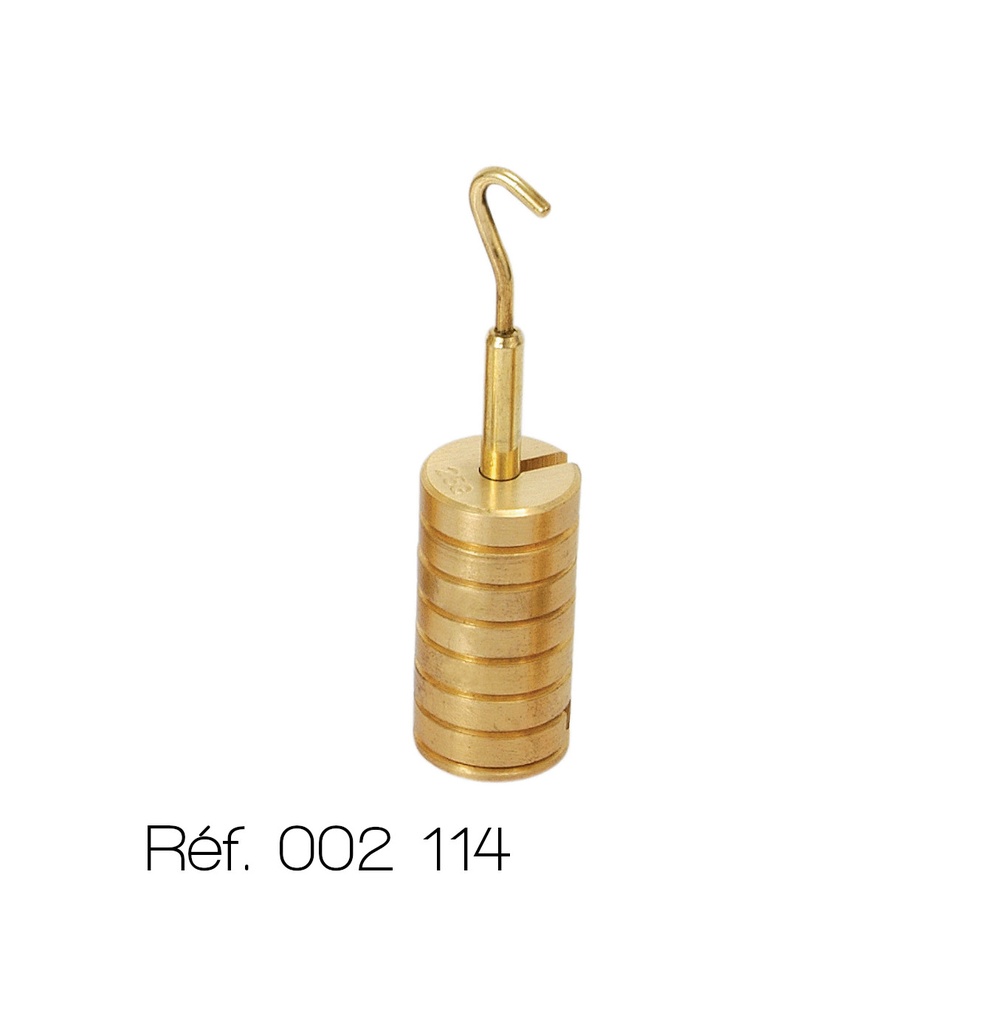 [#002114] Masse métallique échancrée à crochet en laiton  (Masselote x 10 g)
