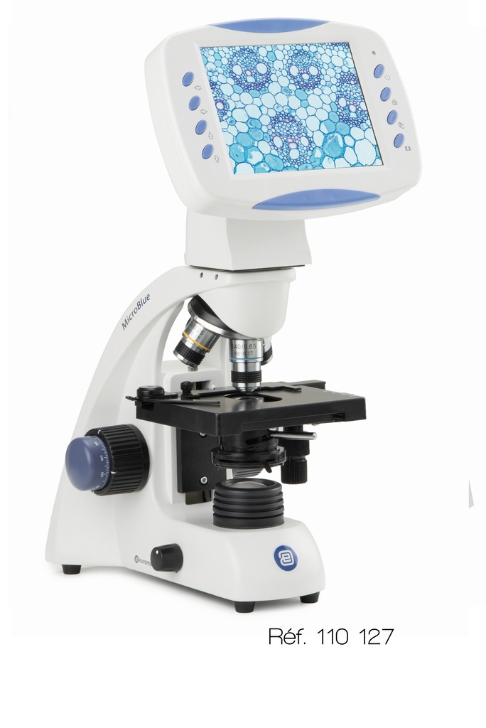 [110127] Microscope avec écran LCD MicroBlue (Valets - Carrée 120x120 mm)