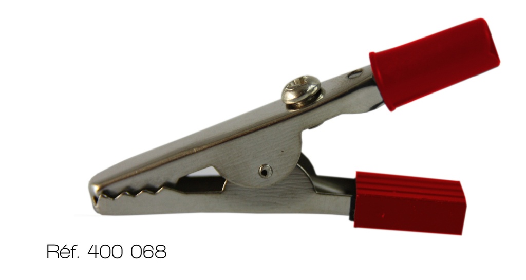 [#400068-S02083] Pince crocodile isolée (Rouge)