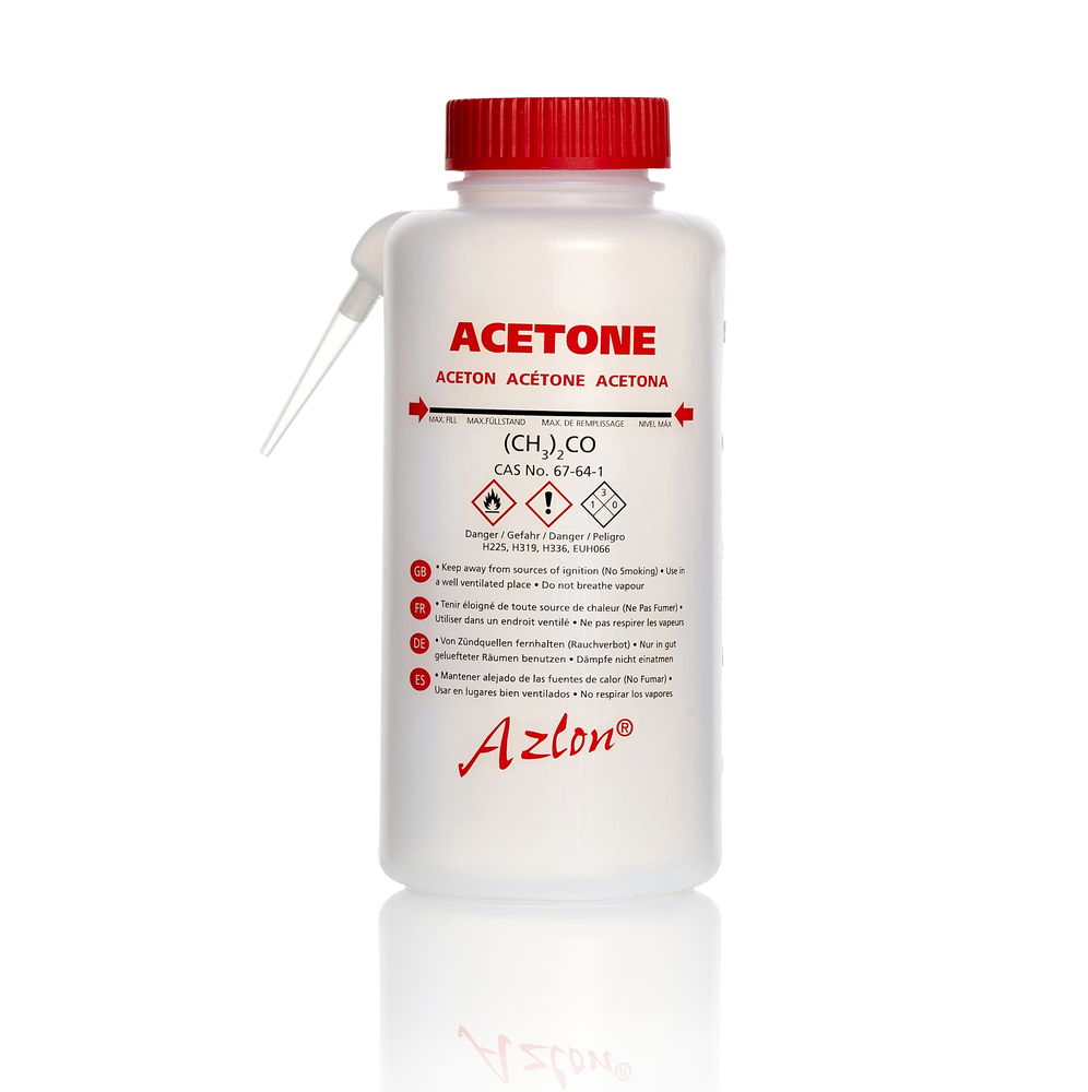[#511060] Pissette intégrale ronde avec inscription - Azlon®  - 500 mL (Acétone)