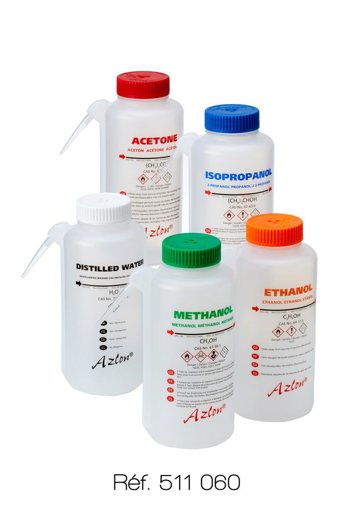 Pissette intégrale ronde avec inscription - Azlon®  - 500 mL