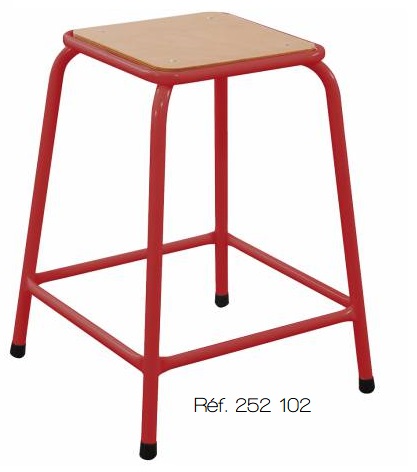 [252102-S62823] Tabouret encastrable à assise carrée - 58 cm (H) (Rouge)