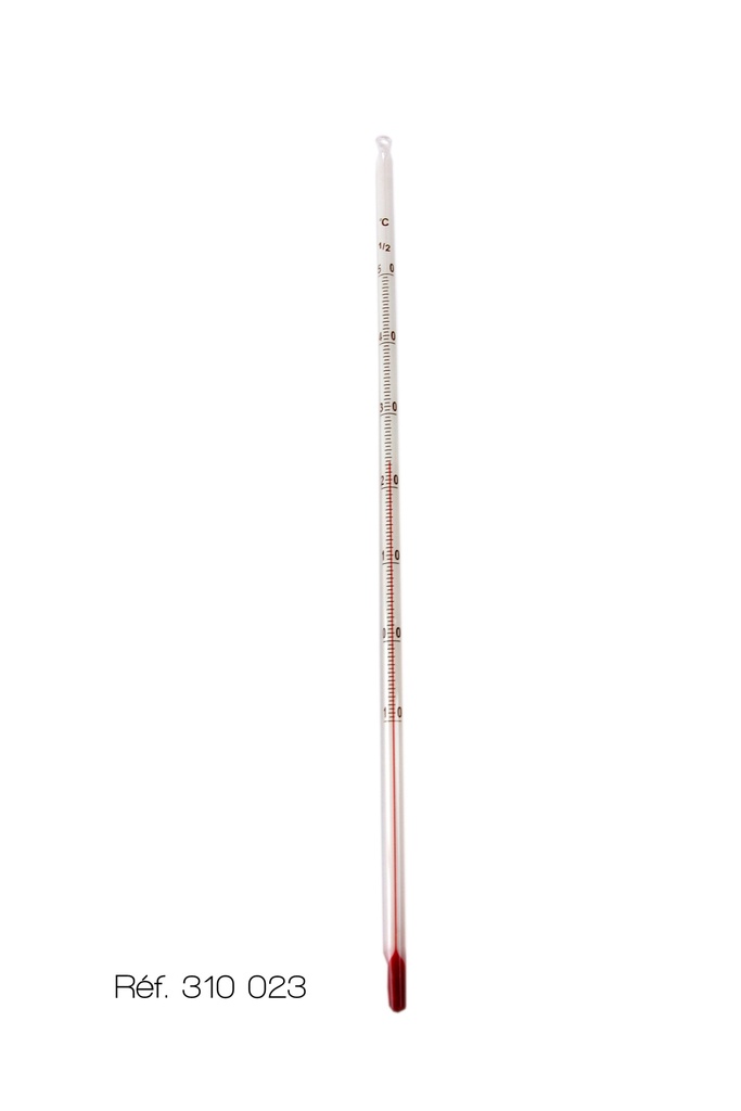 [#310023] Thermomètre à dilatation - Liquide rouge (-10/+50 °C  ±0.5 °C - Immersion Totale)
