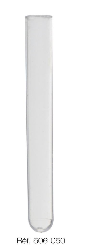 Tubes à essais à bord droit en plastique - Lot de 500