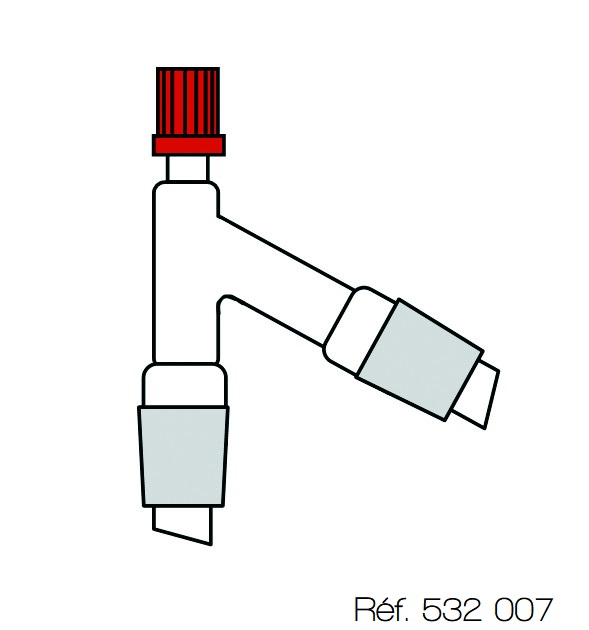 Tête de colonne en verre rodé avec prise thermométrique VB 3.3