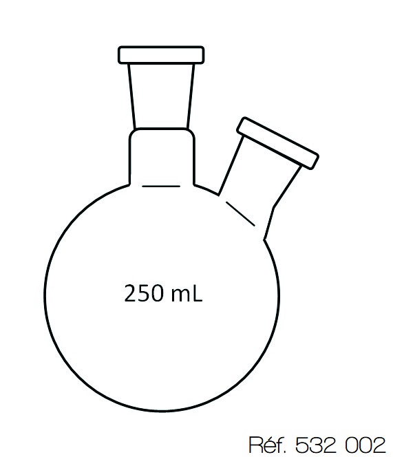 [#532002-S57307] Ballon à fond rond rodé VB 3.3 - 250 mL (bicol, 19/26)