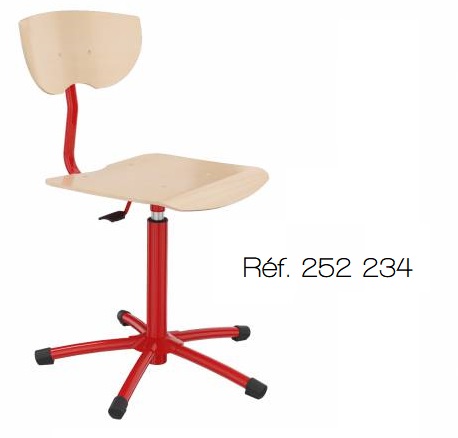 [252234] Chaise réglable en hauteur vérin à gaz (non, Rouge)