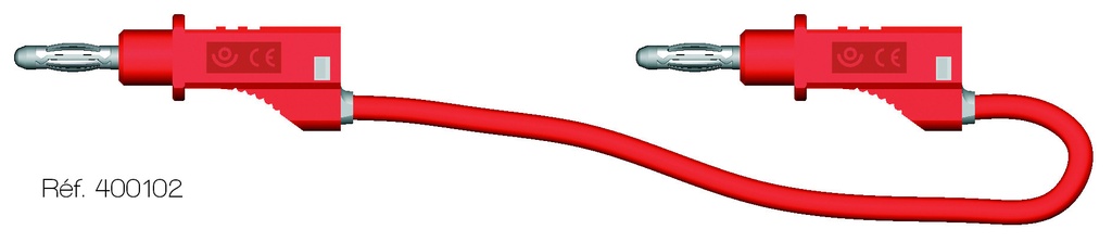 [#400102-S03523R] Cordons bananes à reprise arrière - ELECTRO-PJP (Simple, 10 cm, Rouge)