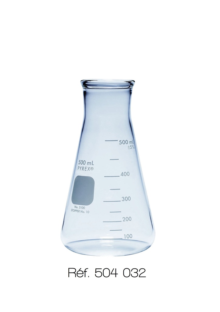 [#504032-S60008] Erlenmeyer usage intensif - Pyrex® (125 mL, étroit)