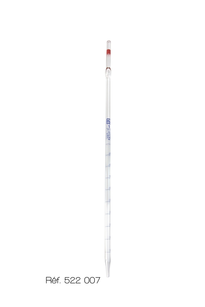 [#522007-S51741] Pipette graduée - zéro en bas (A, 1 mL - Rouge)