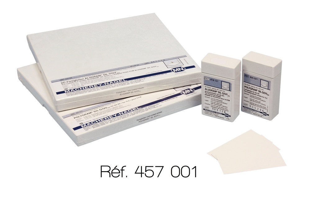 [#457001-S61311] Plaques CCM - gel de silice sur polyester Polygram® (40x80 mm - 50 plaques, Oui)