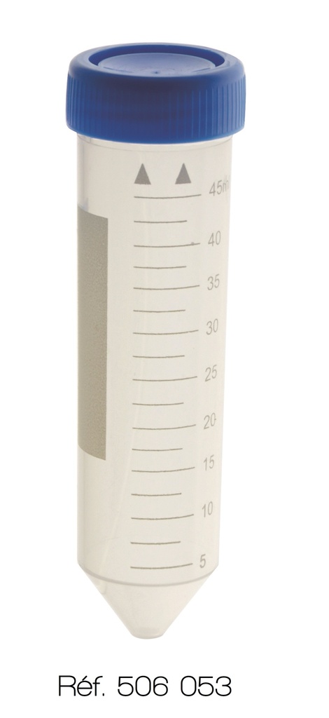 [#506053] Tubes à centrifuger en polypropylène - 50 mL (lot de 50) (Non stérile - Lot de 50, Sans jupe)