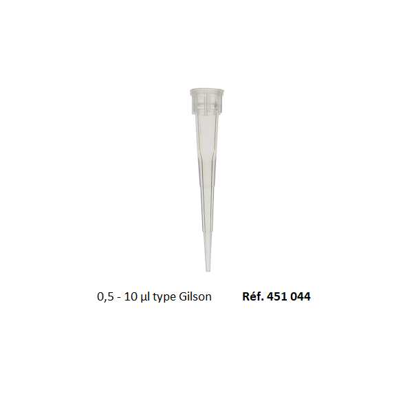 [451044-S64498] Cônes pour micropipettes type Gilson (0,5 à 10 µL)
