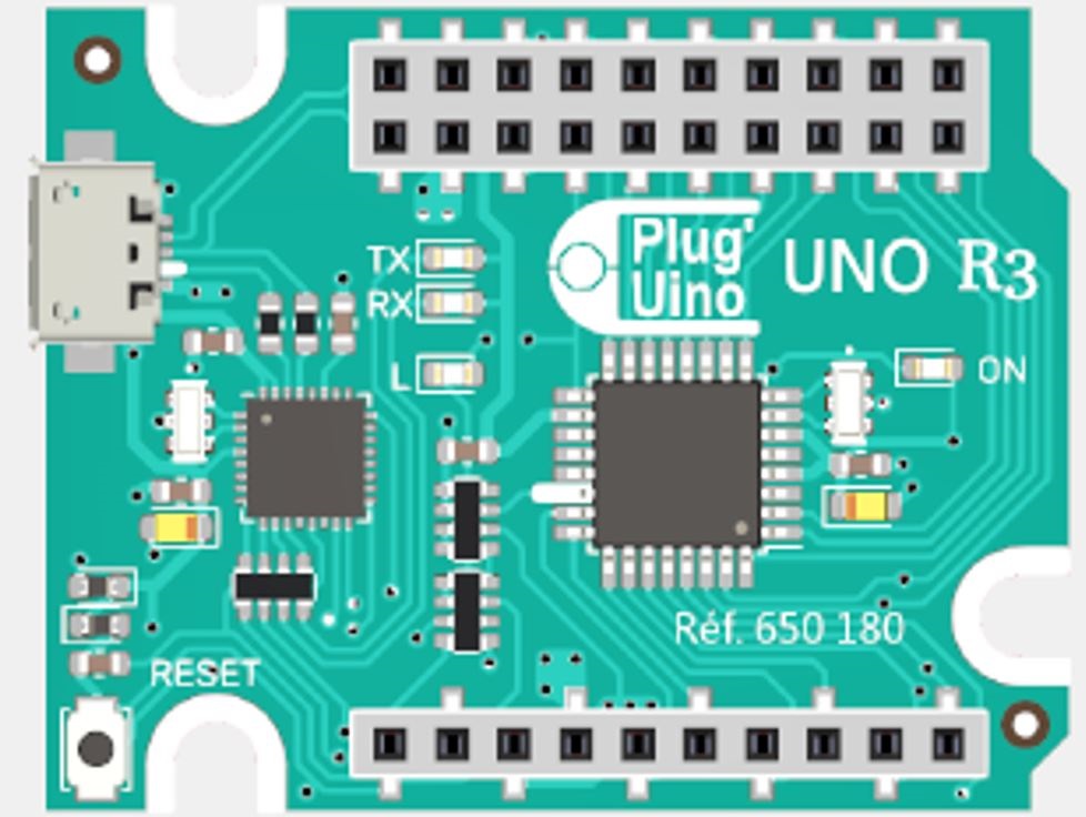 Carte nue microcontrôleur Plug'uino Uno R3