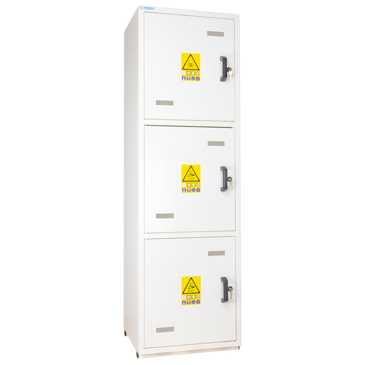 Armoire de sureté 3  compartiments dont 1 acide Trionyx - 1825x560x545 mm