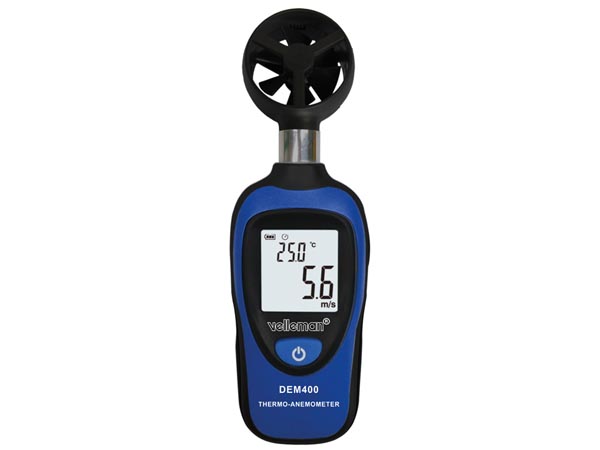 Mini thermomètre / anémomètre numérique