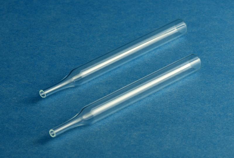 Pipettes compte-gouttes en verre à pointe d'écoulement droite - 80x dia. 7/8 mm (lot de 50)
