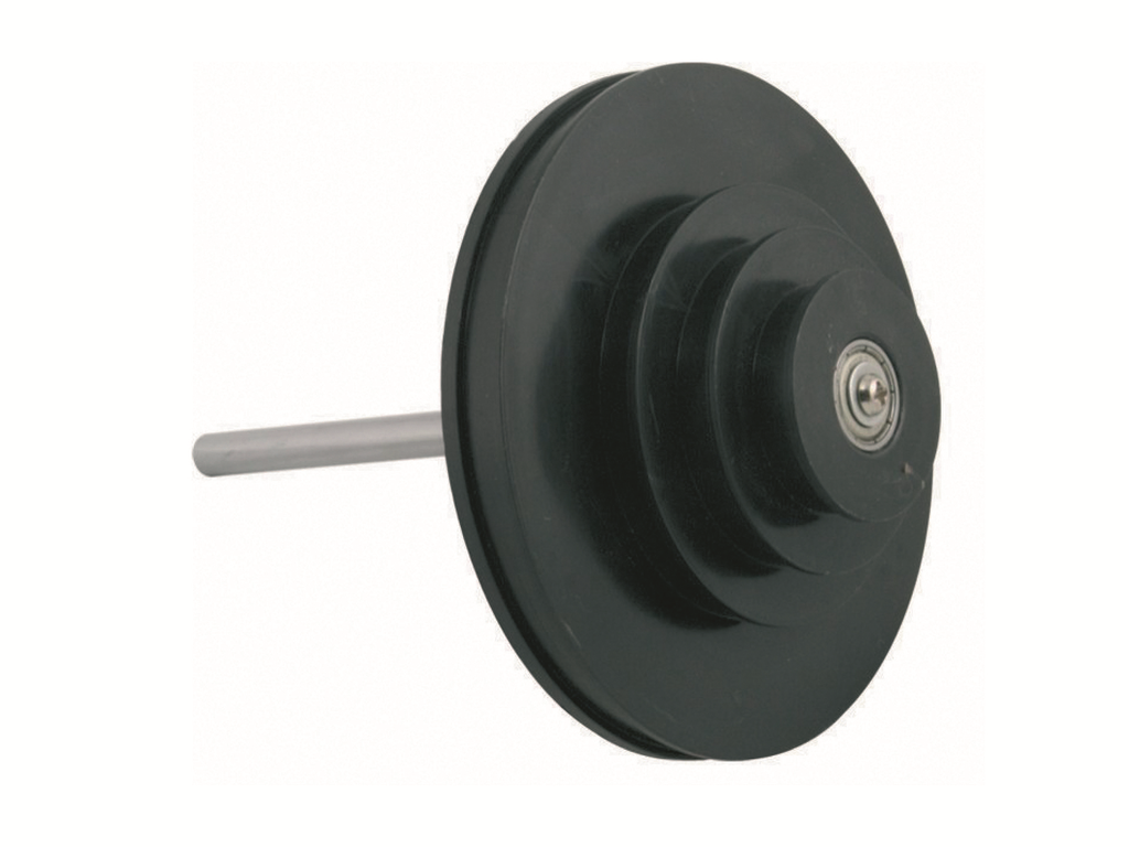 Poulie triple en plastique sur tige 108 mm 