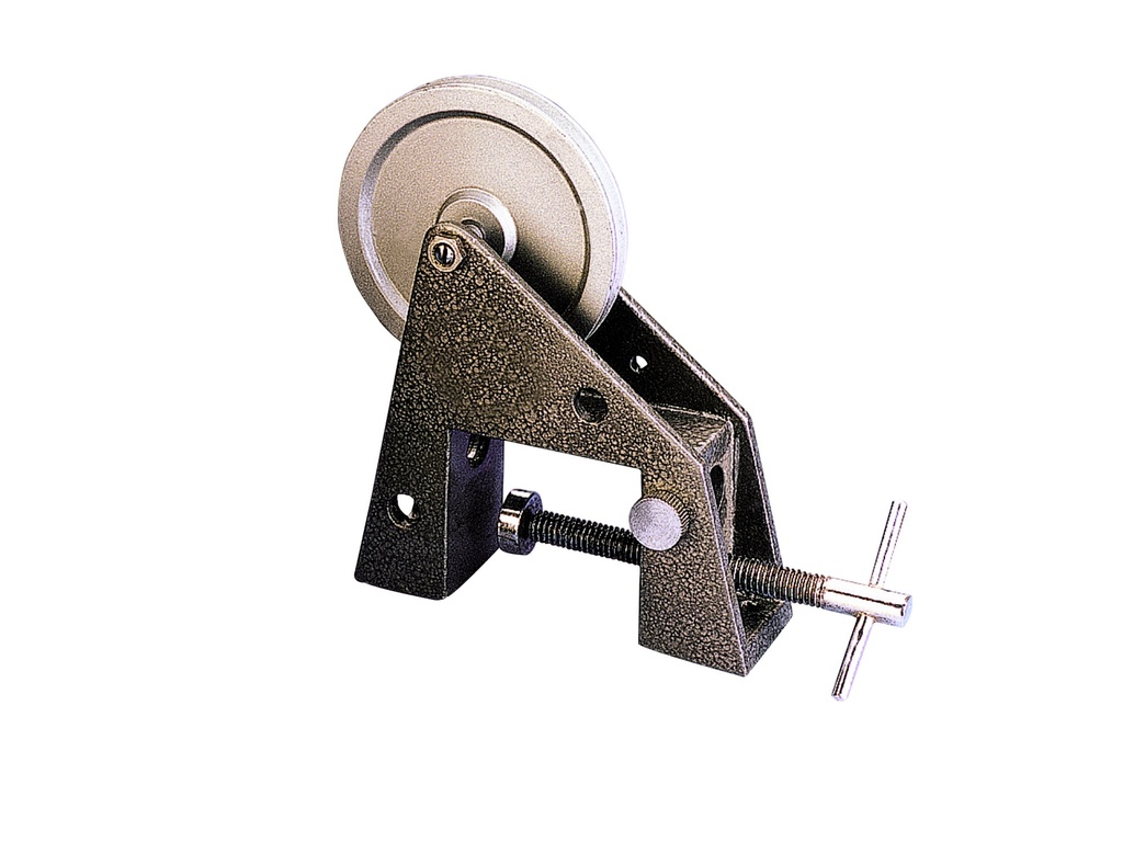 Poulie en plastique sur étau 