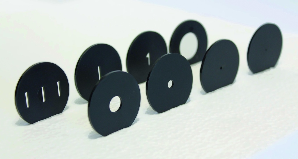 [#004142-S65224] Jetons en PVC Ø 40 mm pour banc d'optique spécial collège (lot de 8)