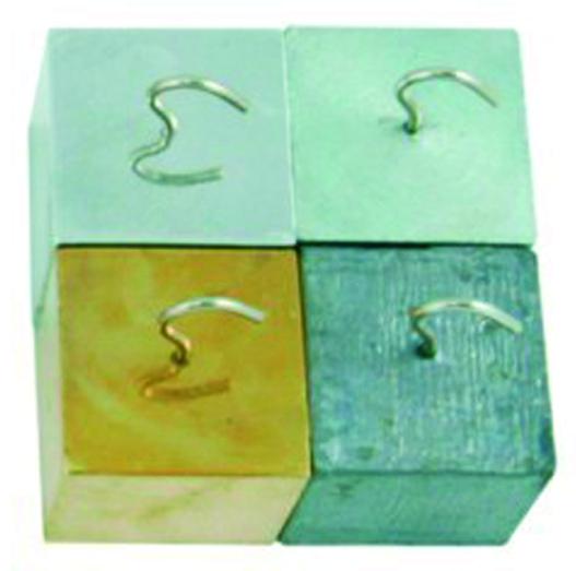 Cubes métalliques à crochet - 32 mm (lot de 4)