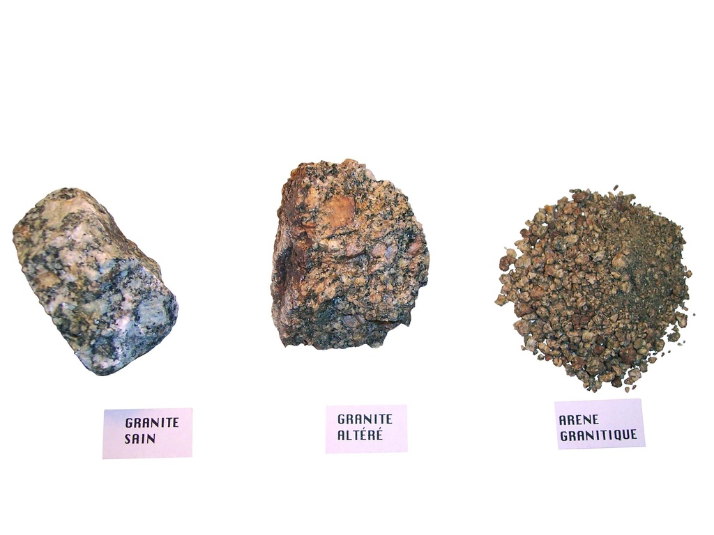 Kit évolution de la roche au sédiment : altération du granite