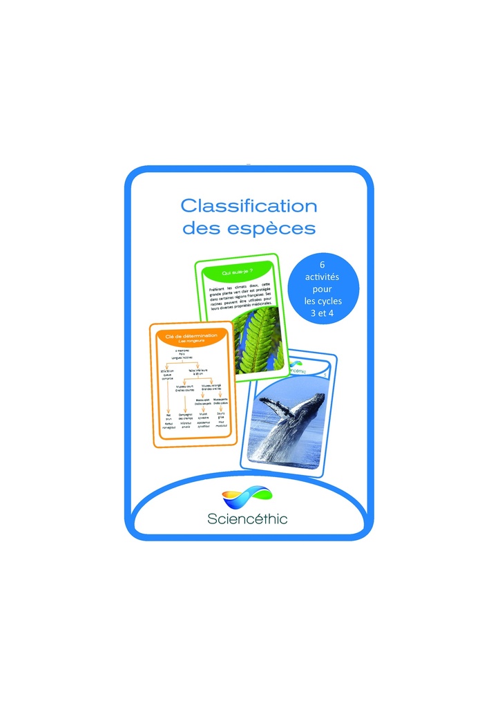 Ensemble de cartes pour la Classification des espèces (PDF Imprimable)