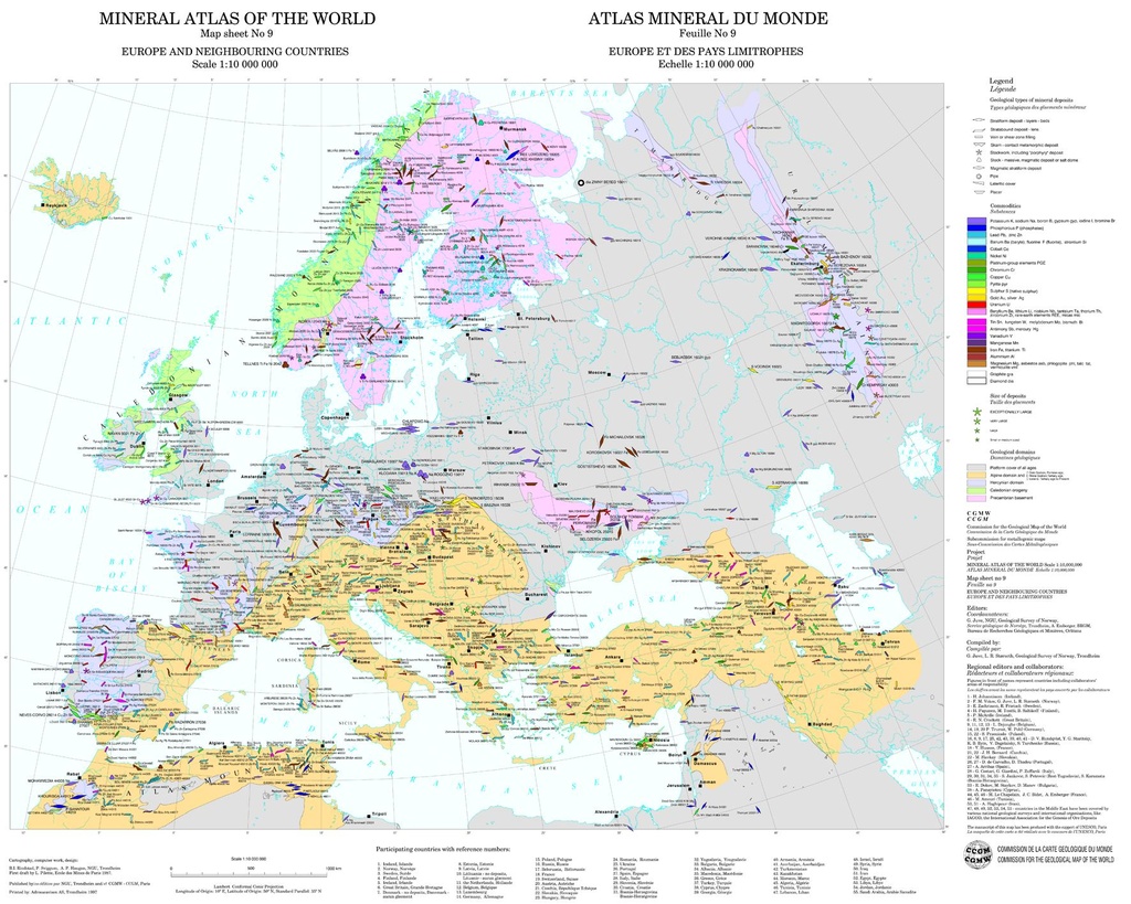 Atlas minéral de l'Europe et des pays limitrophes