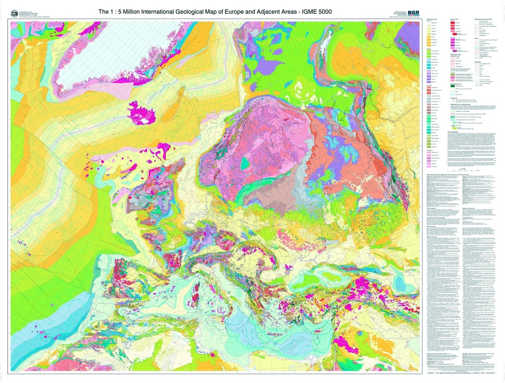 Carte géologique de l'Europe
