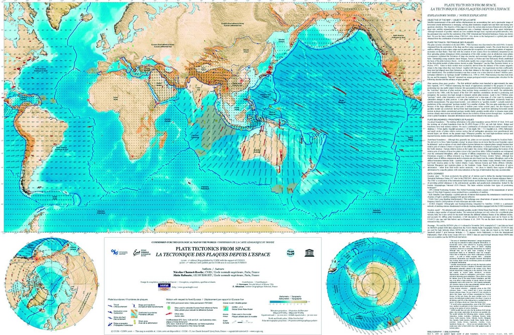 Carte La Tectonique des Plaques depuis l'Espace