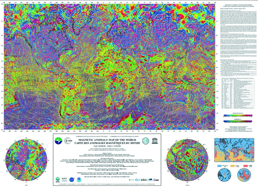 Carte des anomalies magnétiques