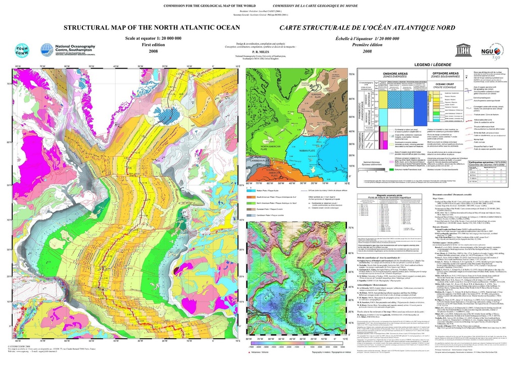 Carte structurale de l'Océan Atlantique